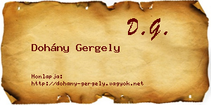 Dohány Gergely névjegykártya