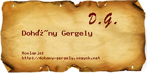 Dohány Gergely névjegykártya