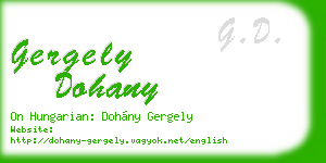 gergely dohany business card