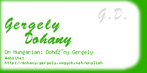 gergely dohany business card